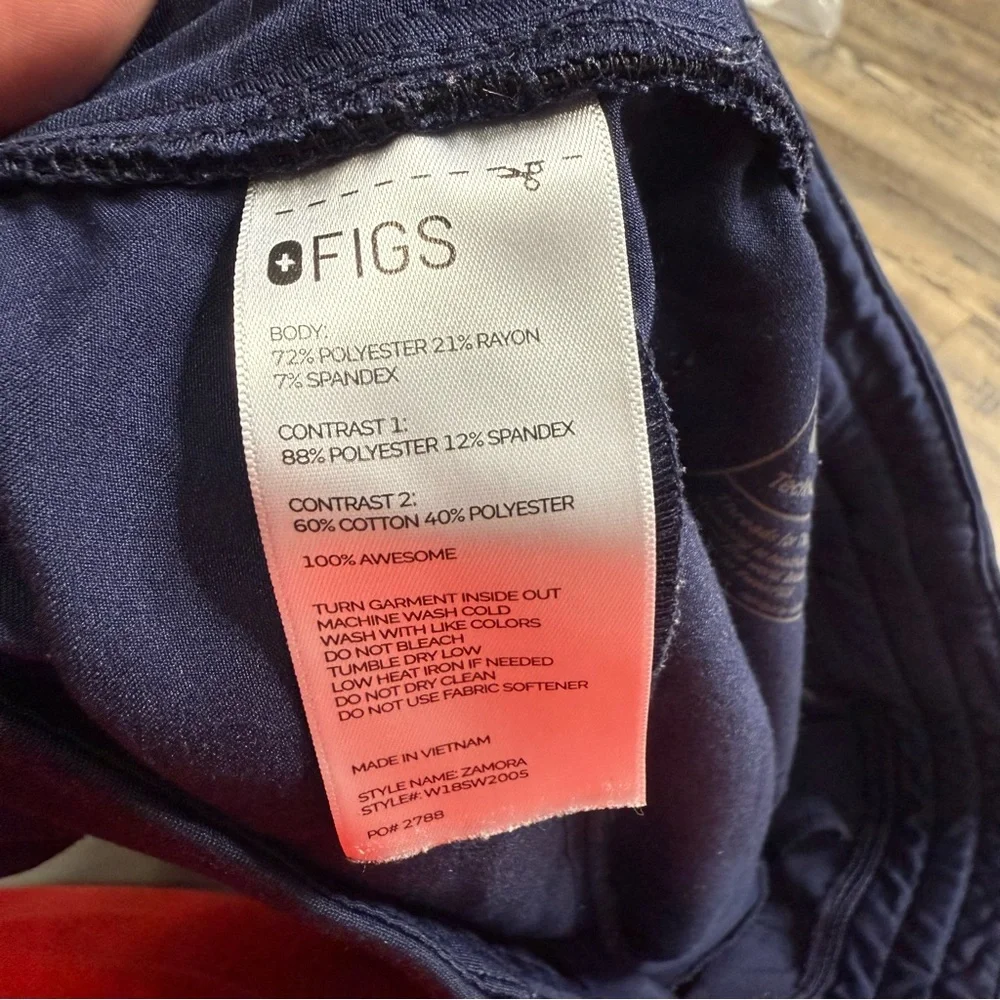 Figs Technical Collection Scrub Zamora Pants  Navy Blue - Picture 8 of 12